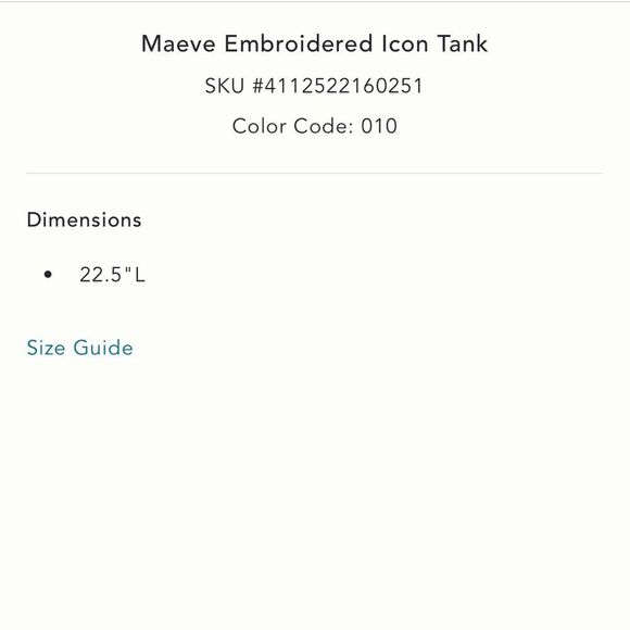 Maeve x Anthropologie Embroidered Icon Tank Top-Cherry Tomatoes NWOT - Picture 5 of 9